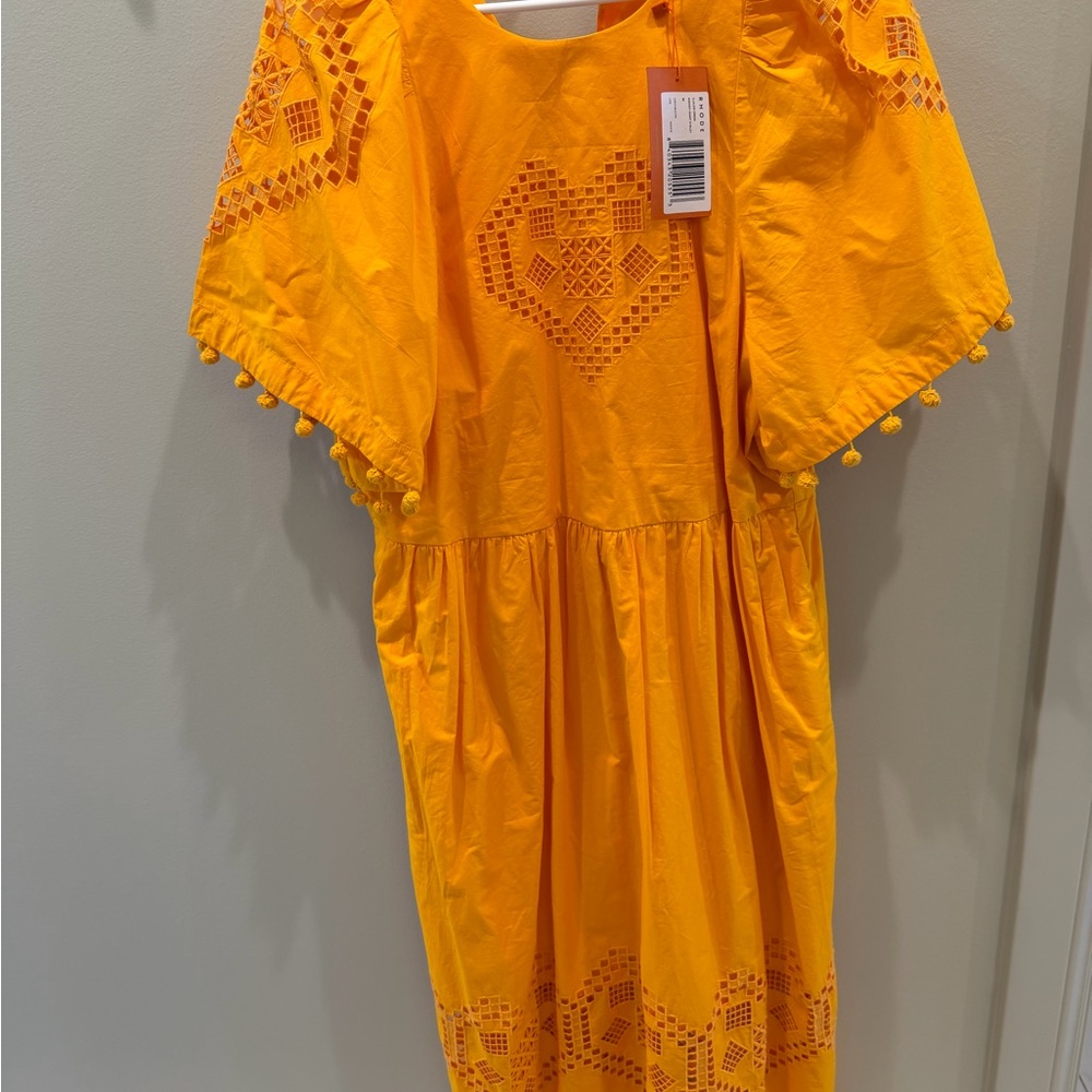 RHODE Golden Yellow Embroidered Cotton Top